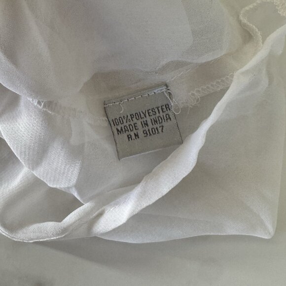 Vintage Solitaire Swim White Sheer Cover Up Beaded Embellished Chiffon Top - Picture 6 of 9